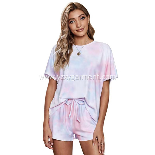 Tie Dye Short Sleeve Pajamas